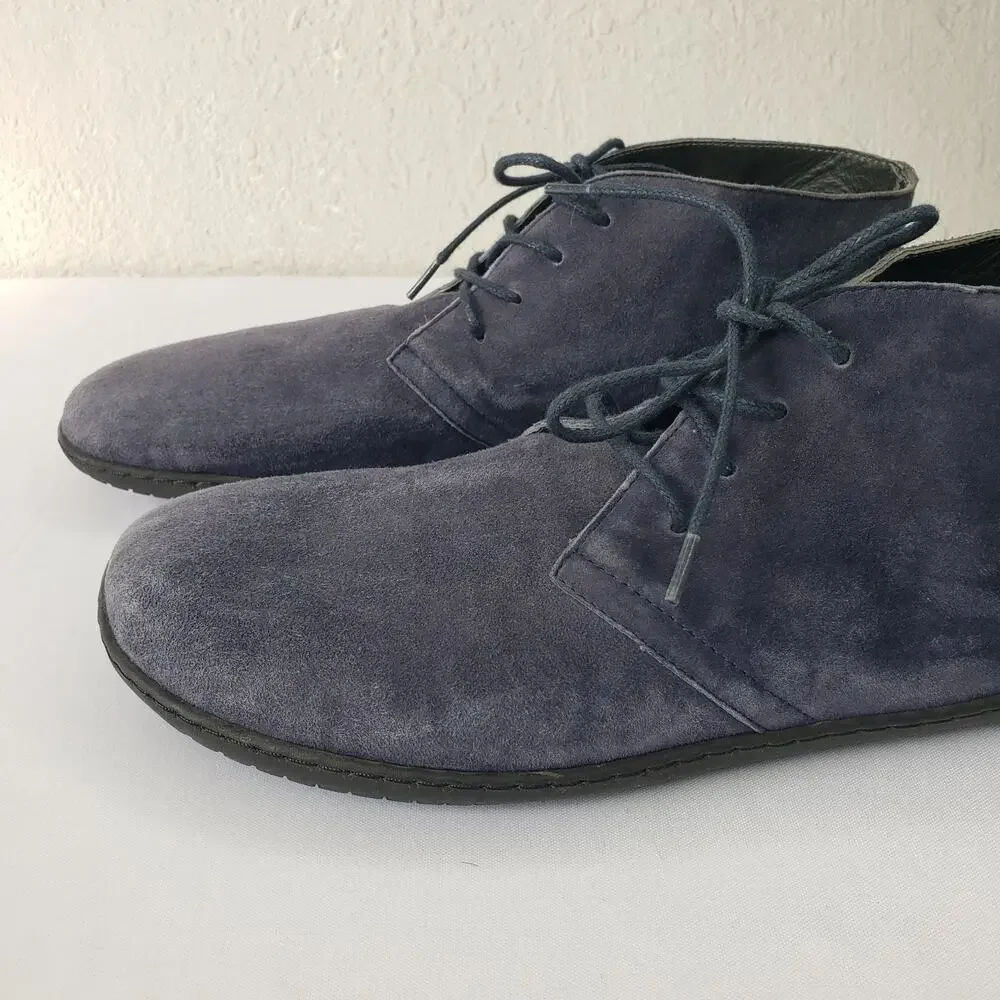 Groundies Milano Urban Barefoot Shoes Boots Size EU 45 US 12 Mens Blue Suede
